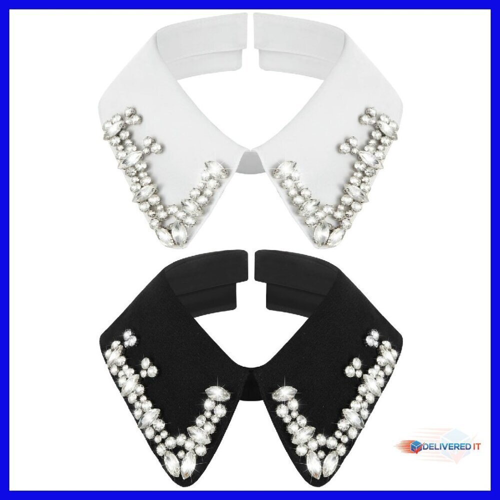 Detachable Rhinestone Chiffon Collar, Universal Fit for Dresses & Tops